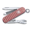 Нож-брелок VICTORINOX Classic SD Precious Alox "Gentle Rose", 58 мм, 5 функций, розовый, розовый, алюминий alox
