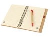 Блокнот «Priestly» с ручкой, красный, бумага