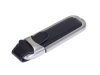 USB 2.0- флешка на 64 Гб с массивным классическим корпусом, черный, серебристый, кожа