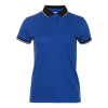 Рубашка поло  женская STAN с контрастными деталями хлопок/полиэстер 185, 04CW, Синий/Чёрный, синий, 185 гр/м2, хлопок
