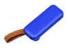 USB 2.0- флешка промо на 16 Гб прямоугольной формы, выдвижной механизм, синий, пластик