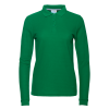 Рубашка поло женская STAN длинный рукав хлопок/полиэстер 185, 04SW, Зелёный, 185 гр/м2, хлопок