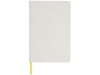 Блокнот А5 «Spectrum» с белой обложкой и цветной резинкой, белый, желтый, пвх