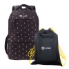 Рюкзак TORBER CLASS X, черный с орнаментом, 45 x 30 x 18 см + Мешок для сменной обуви в подарок!, черный