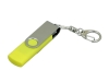 USB 2.0- флешка на 32 Гб с поворотным механизмом и дополнительным разъемом Micro USB, желтый, серебристый, пластик, металл