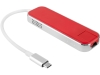 Хаб USB Type-C 3.0 «Chronos», красный, пластик, алюминий