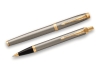 Набор Parker «IM Core Brushed Metal GT»: ручка шариковая, ручка роллер, серебристый, металл