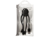 Зарядный кабель «Octopus Light» с подсветкой логотипа, черный, пластик