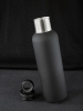 Термобутылка Sherp, черная, черный, крышка - пластик; корпус - металл; покрытие софт-тач