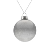 Елочный шар Finery Gloss, 8 см, глянцевый серебристый с глиттером, серебристый