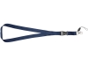 Шнурок «Sagan» с отстегивающейся пряжкой и держателем для телефона, синий, полиэстер