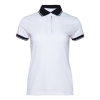 Рубашка поло  женская STAN с контрастными деталями хлопок/полиэстер 185, 04CW, Белый/Чёрный, белый, 185 гр/м2, хлопок