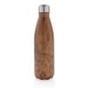 Вакуумная бутылка с принтом под дерево, коричневый, нержавеющая сталь; pp