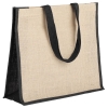 Холщовая сумка для покупок Bagari с черной отделкой, черный, растительные волокна