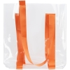 Шопер Clear Fest, прозрачный с оранжевыми ручками, оранжевый, прозрачный, пвх; ручки - полиэстер