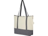 Эко-сумка на молнии «Repose» из переработанного хлопка, серый, полиэстер, хлопок