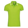 Рубашка поло мужская Pasadena Men 200 с контрастной отделкой, зеленый лайм с белым, зеленый, белый, хлопок