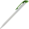 Ручка шариковая Favorite, белая с зеленым, зеленый, белый, пластик