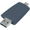 Флешка Pebble Type-C, USB 3.0, серо-синяя, 16 Гб, серый, пластик, покрытие, имитирующее камень
