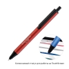 Ручка шариковая со стилусом FLUTE TOUCH, красный, металл/пластик