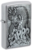 Зажигалка ZIPPO Classic с покрытием Brushed Chrome, латунь/сталь, серебристая, 38x13x57 мм, серебристый