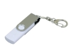 USB 2.0- флешка на 16 Гб с поворотным механизмом и дополнительным разъемом Micro USB, белый, серебристый, пластик, металл