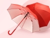 Зонт-трость «Silver Color», красный, полиэстер, soft touch