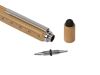 Ручка-стилус из бамбука «Tool» с уровнем и отверткой, натуральный, бамбук