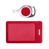 Чехол для пропуска с ретрактором Dorset, красный, красный, металл; покрытие софт-тач, искусственная кожа; пластик