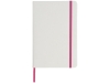 Блокнот А5 «Spectrum» с белой обложкой и цветной резинкой, белый, розовый, пвх