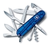 Нож перочинный VICTORINOX Huntsman, 91 мм, 15 функций, полупрозрачный синий, синий, пластик abs / cellidor
