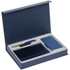 Коробка Silk с ложементом под ежедневник 10x16 см, аккумулятор и ручку, синяя, синий, картон
