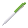 Ручка шариковая Zen, белый/лаймовый, пластик, зеленое яблоко, белый, пластик