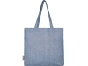 Эко-сумка с клинчиком «Pheebs» из переработанного хлопка, синий, полиэстер, хлопок