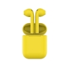 Наушники беспроводные с зарядным боксом TWS AIR SOFT, цвет желтый , желтый, пластик, soft touch покрытие