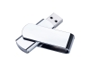USB 2.0- флешка на 8 Гб глянцевая поворотная, серебристый, металл