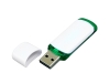 USB 2.0- флешка на 16 Гб с цветными вставками, зеленый, белый, пластик