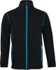 Куртка мужская Nova Men 200, черная с ярко-голубым, черный, голубой, полиэстер 100%, плотность 200 г/м²; флис, (микрофлис)