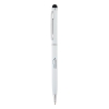 Тонкая металлическая ручка-стилус, белый, алюминий; резина