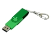 USB 2.0- флешка промо на 64 Гб с поворотным механизмом и однотонным металлическим клипом, зеленый, пластик, металл