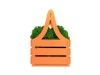 Композиция «Корзинка со мхом», зеленый, оранжевый, дерево