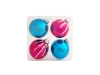 Набор ёлочных шаров «Узоры», розовый, стекло
