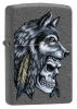 Зажигалка ZIPPO Wolf Skull с покрытием Iron Stone™, латунь/сталь, серая, матовая, 38x13x57 мм, серый