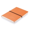 Блокнот формата A5, оранжевый, бумага; polyurethane