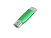 USB 2.0/micro USB- флешка на 64 Гб, зеленый, металл