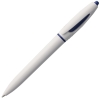 Ручка шариковая S! (Си), белая с темно-синим, белый, пластик