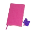 Бизнес-блокнот "Funky", 130*210 мм, розовый, фиолетовый  форзац, мягкая обложка,  в линейку, розовый, фиолетовый, pu velvet