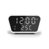 Настольные часы "Smart Clock" с беспроводным (15W) зарядным устройством, будильником и термометром, белый, пластик