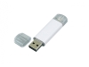 USB 2.0/micro USB- флешка на 64 Гб, белый, металл