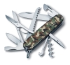 Нож перочинный VICTORINOX Huntsman, 91 мм, 15 функций, зелёный камуфляж, разноцветный, пластик abs / cellidor